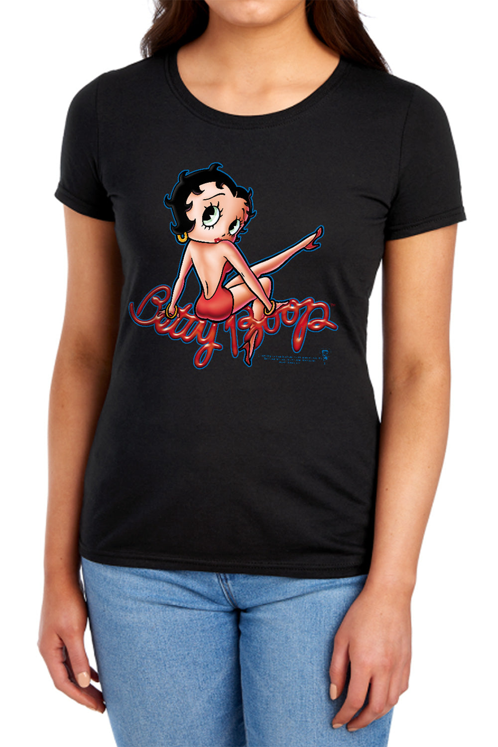 Betty Boop - Bettys Back - Short Sleeve Womens Tee - Black T-shirt