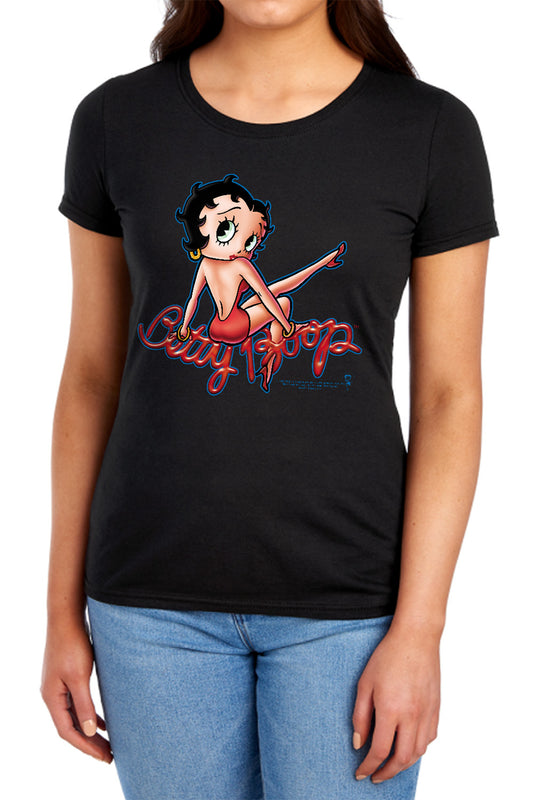 Betty Boop - Bettys Back - Short Sleeve Womens Tee - Black T-shirt