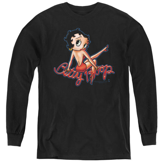 Betty Boop - Bettys Back - Youth Long Sleeve Tee - Black