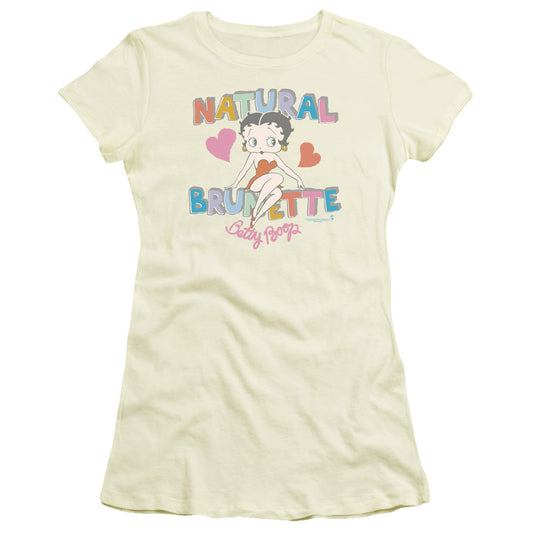 Betty Boop - Natural Brunette - Short Sleeve Junior Sheer - Cream T-shirt