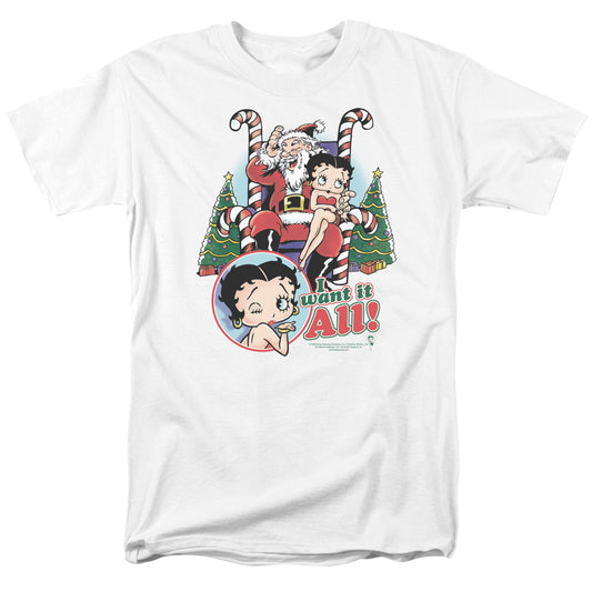 Betty Boop - I Want It All - Short Sleeve Adult 18/1 - White T-shirt