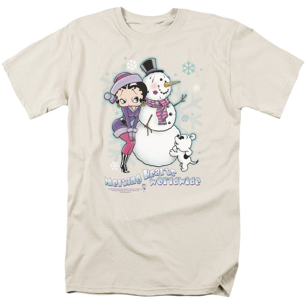 Betty Boop - Melting Hearts - Short Sleeve Adult 18/1 - Cream T-shirt