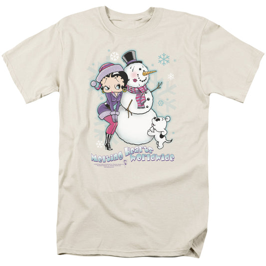 Betty Boop - Melting Hearts - Short Sleeve Adult 18/1 - Cream T-shirt
