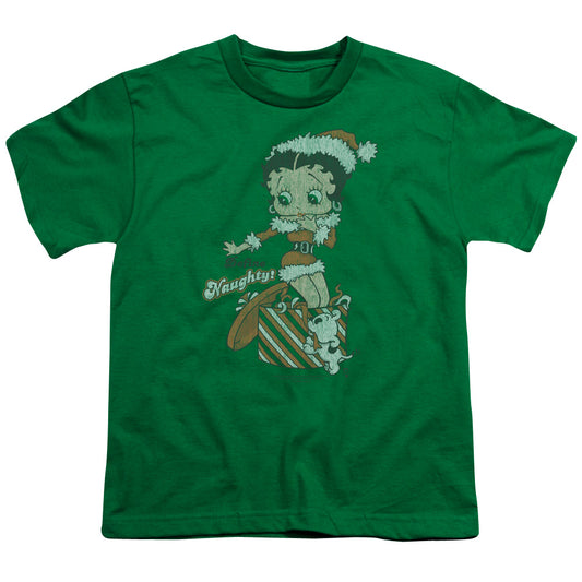 Betty Boop - Define Naughty - Short Sleeve Youth 18/1 - Kelly Green T-shirt