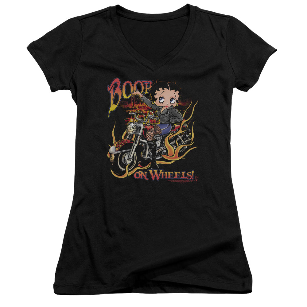 Betty Boop - On Wheels - Junior V-neck - Black
