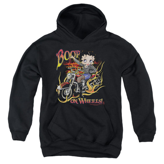 Betty Boop - On Wheels - Youth Pull-over Hoodie - Black