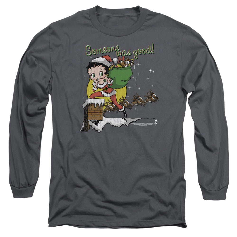 Betty Boop - Chimney - Long Sleeve Adult 18/1 - Charcoal T-shirt