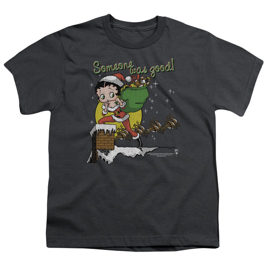 Betty Boop - Chimney - Short Sleeve Youth 18/1 - Charcoal T-shirt