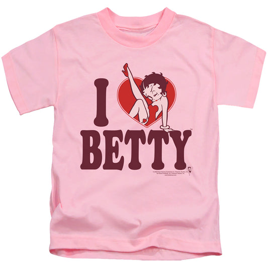 Betty Boop - I Heart Betty - Short Sleeve Juvenile 18/1 - Pink T-shirt