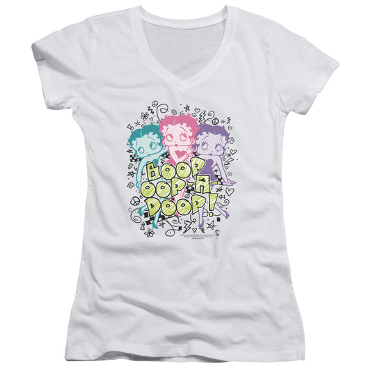 Betty Boop - Sketch - Junior V-neck - White