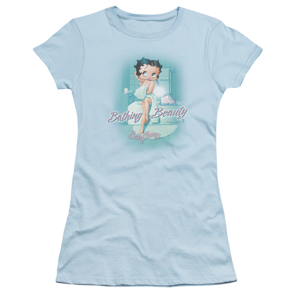 BETTY BOOP BATHING BEAUTY - S/S JUNIOR SHEER - LIGHT BLUE T-Shirt