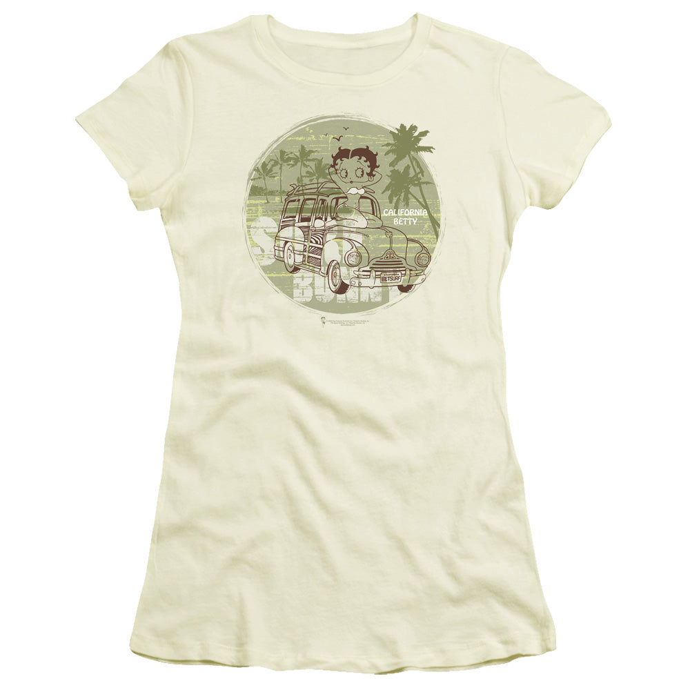 Betty Boop - California - Short Sleeve Junior Sheer - Cream T-shirt