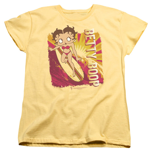 Betty Boop - Sunset Surf - Short Sleeve Womens Tee - Banana T-shirt