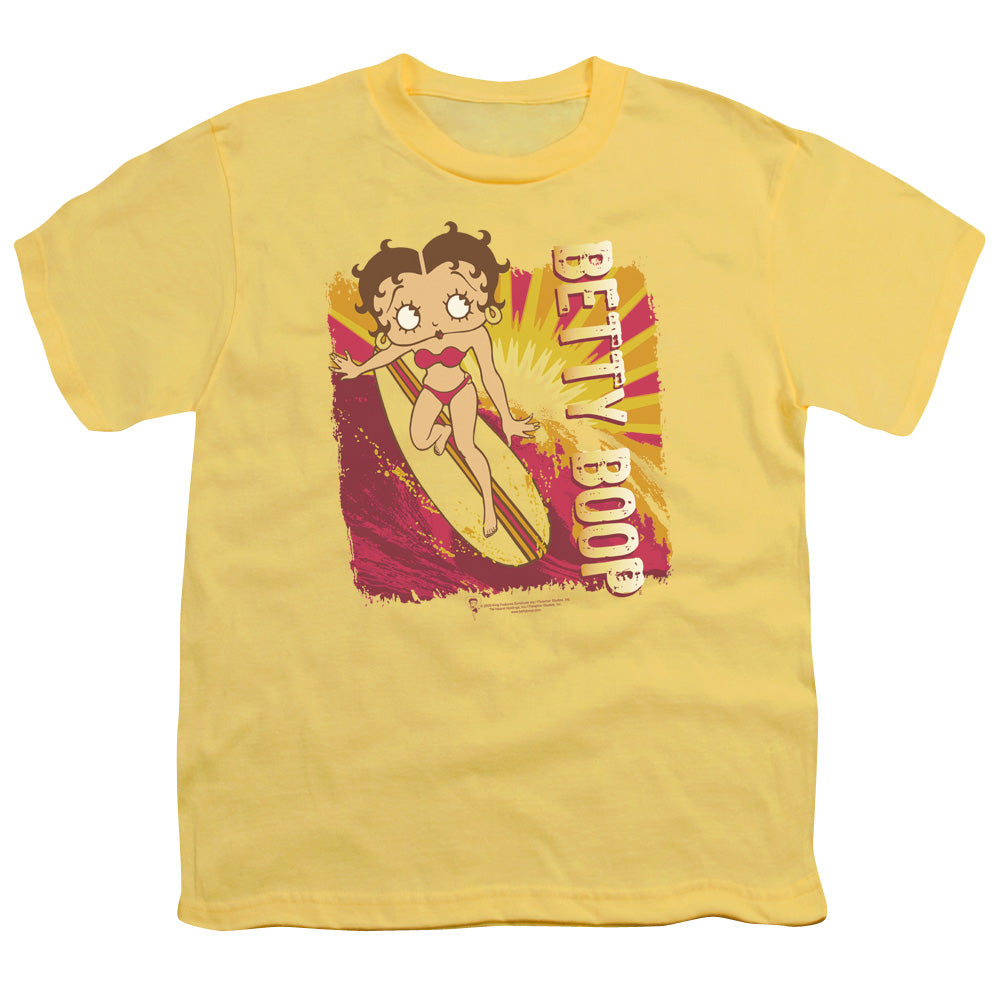 Betty Boop - Sunset Surf - Short Sleeve Youth 18/1 - Banana T-shirt