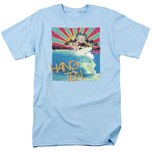 Betty Boop - Hang Ten - Short Sleeve Adult 18/1 - Light Blue T-shirt
