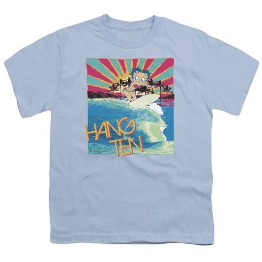 Betty Boop - Hang Ten - Short Sleeve Youth 18/1 - Light Blue T-shirt