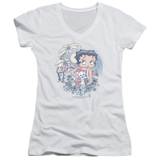 Betty Boop - Aloha - Junior V-neck - White