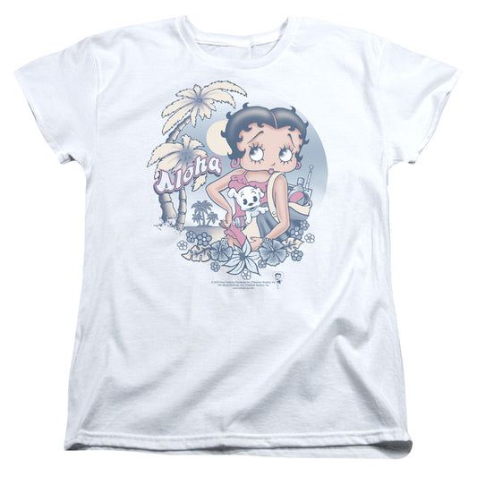 Betty Boop - Aloha - Short Sleeve Womens Tee - White T-shirt