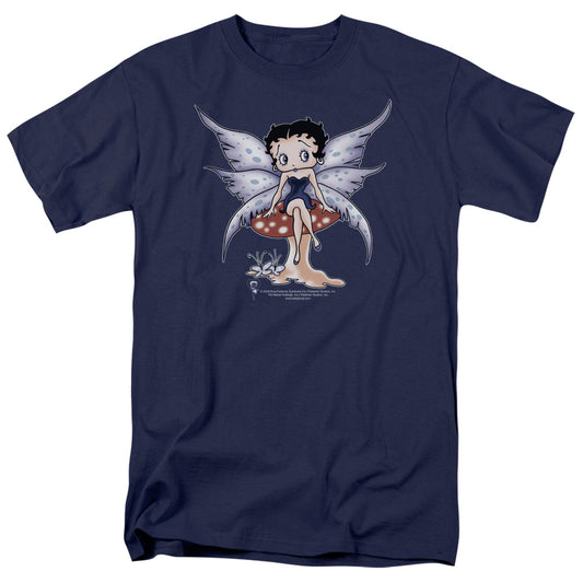 Betty Boop - Mushroom Fairy - Short Sleeve Adult 18/1 - Navy T-shirt