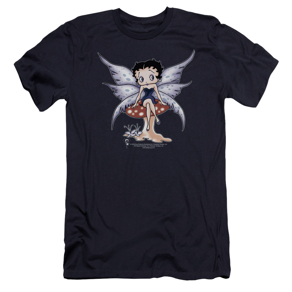 Betty Boop - Mushroom Fairy-premuim Canvas Adult Slim Fit 30/1 - Navy