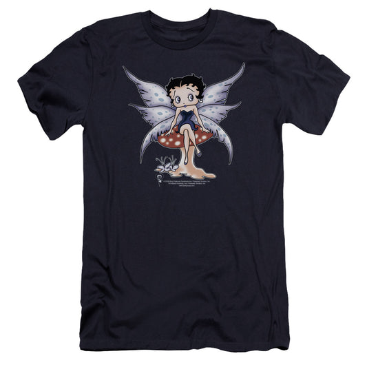 Betty Boop - Mushroom Fairy-premuim Canvas Adult Slim Fit 30/1 - Navy