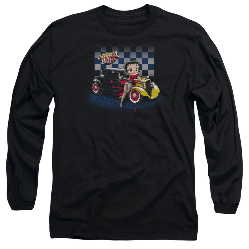 Betty Boop - Hot Rod Boop - Long Sleeve Adult 18/1 - Black T-shirt
