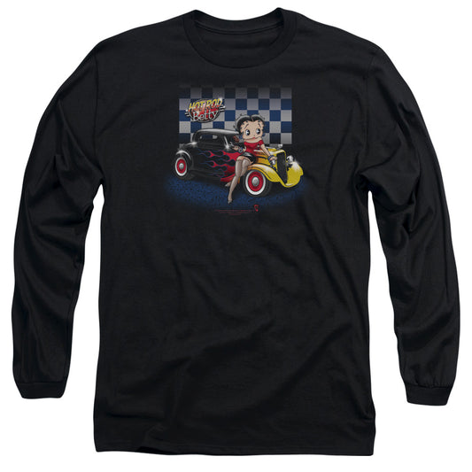 Betty Boop - Hot Rod Boop - Long Sleeve Adult 18/1 - Black T-shirt