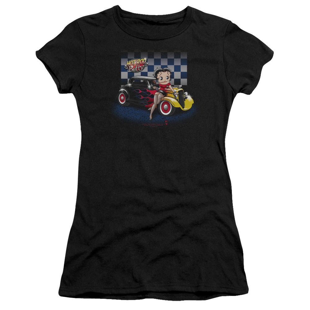 Betty Boop - Hot Rod Boop - Short Sleeve Junior Sheer - Black T-shirt