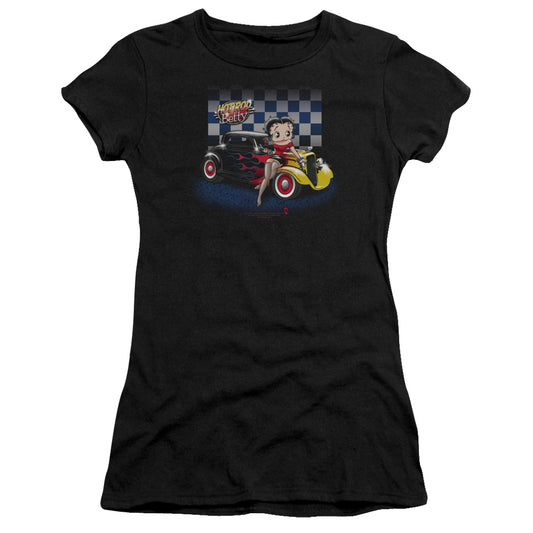 Betty Boop - Hot Rod Boop - Short Sleeve Junior Sheer - Black T-shirt