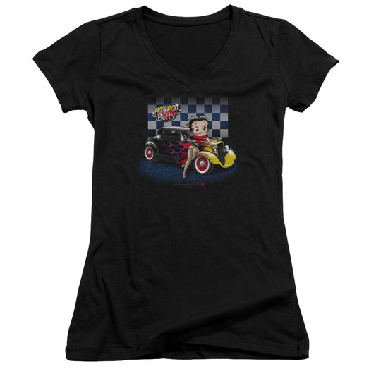 Betty Boop - Hot Rod Boop - Junior V-neck - Black