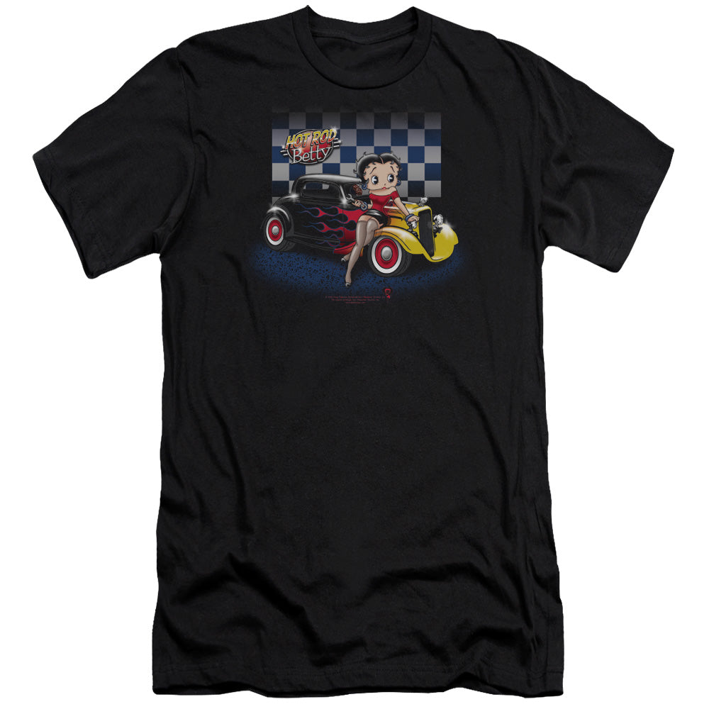 Betty Boop - Hot Rod Boop-premuim Canvas Adult Slim Fit 30/1 - Black