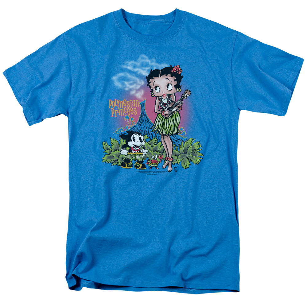 Betty Boop - Polynesian Princess - Short Sleeve Adult 18/1 - Turquoise T-shirt
