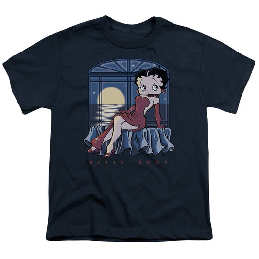 Betty Boop - Moonlight - Short Sleeve Youth 18/1 - Navy T-shirt