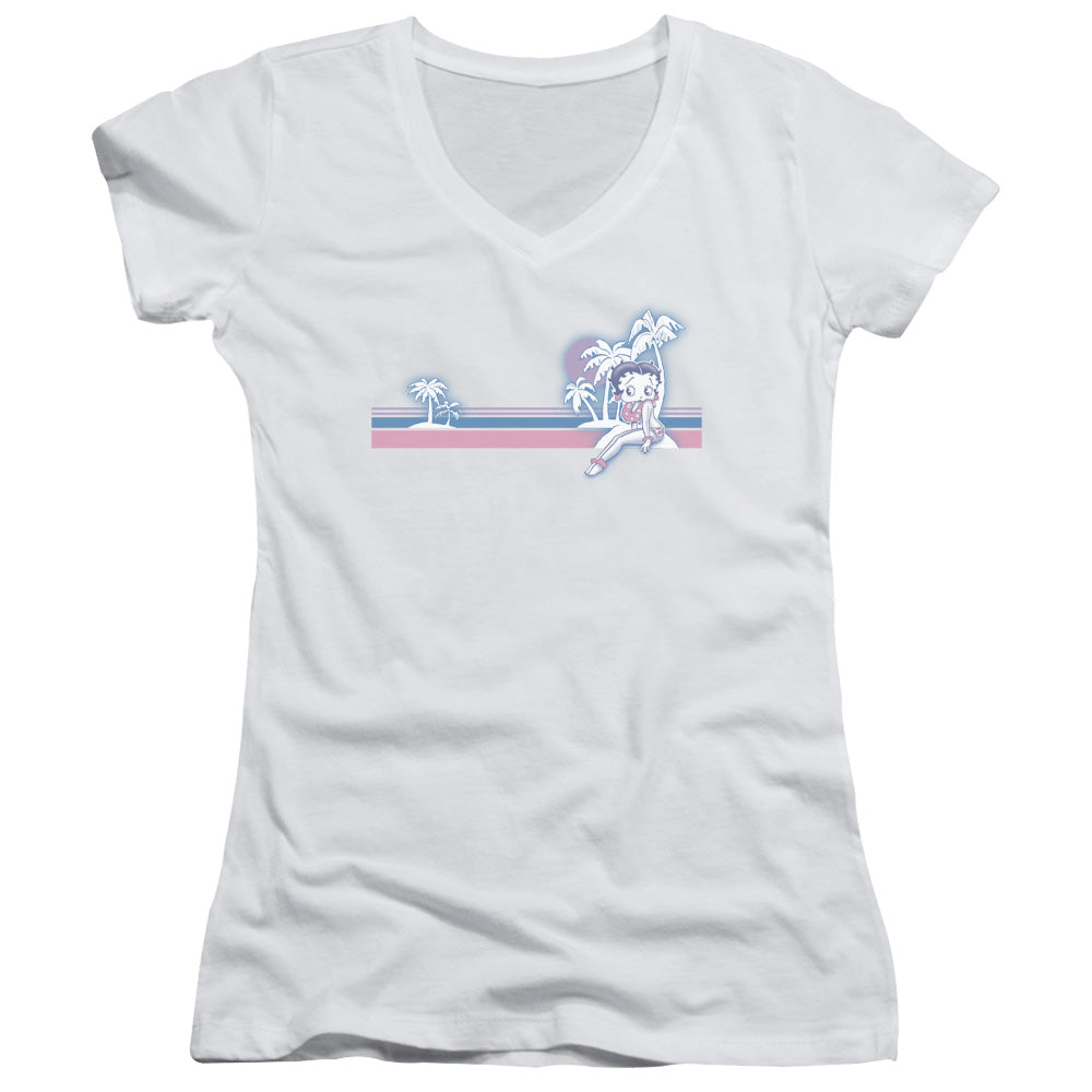 Betty Boop Reto Surf Band - Junior V-neck - White