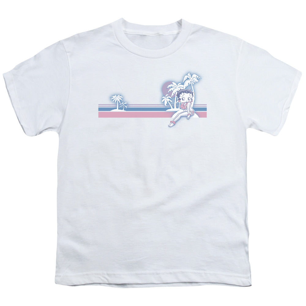 Betty Boop - Reto Surf Band - Short Sleeve Youth 18/1 - White T-shirt