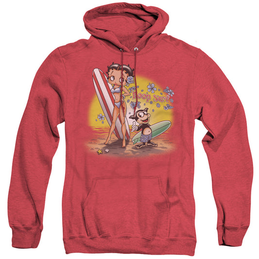 Betty Boop - Surf - Adult Heather Hoodie - Red