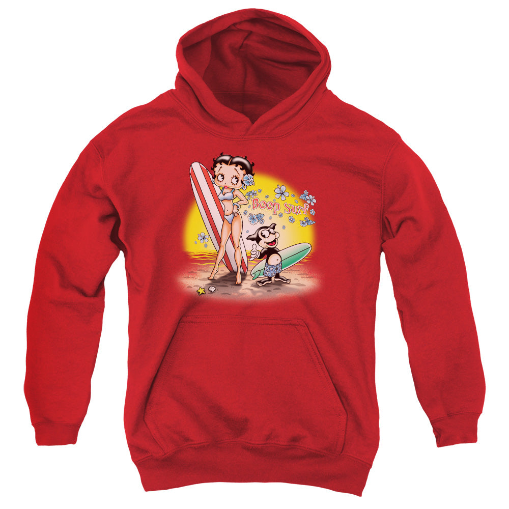 Betty Boop - Surf - Youth Pull-over Hoodie - Red