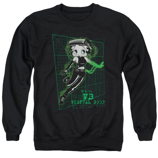 Betty Boop - Virtual Boop - Adult Crewneck Sweatshirt - Black