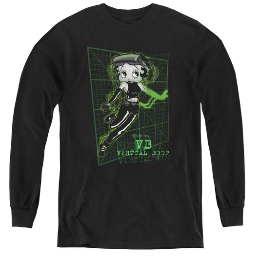 Betty Boop - Virtual Boop - Youth Long Sleeve Tee - Black