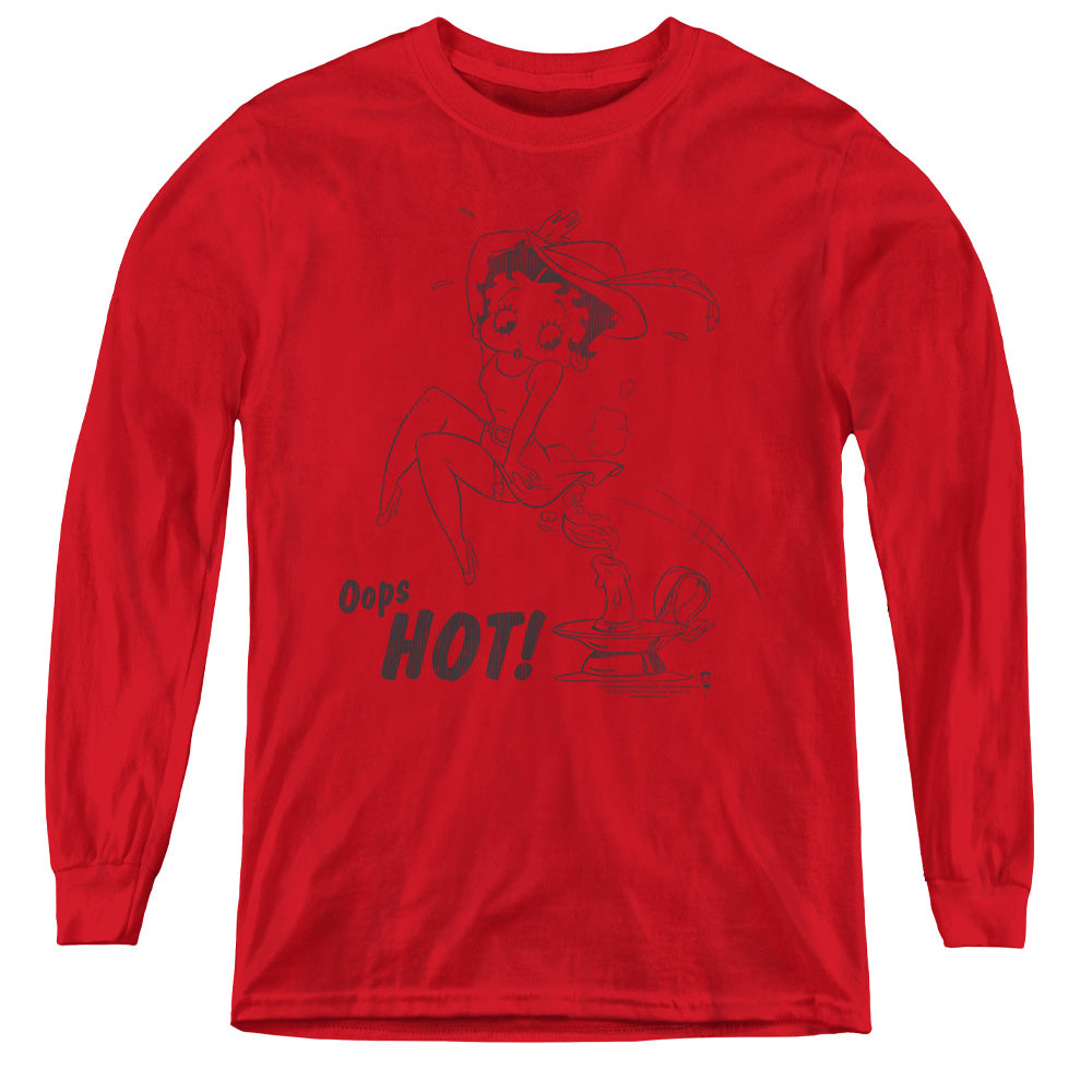 Betty Boop Nimble Betty - Youth Long Sleeve Tee - Red