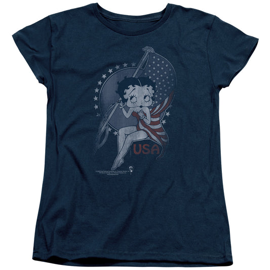 Betty Boop - Proud Betty - Short Sleeve Womens Tee - Navy T-shirt