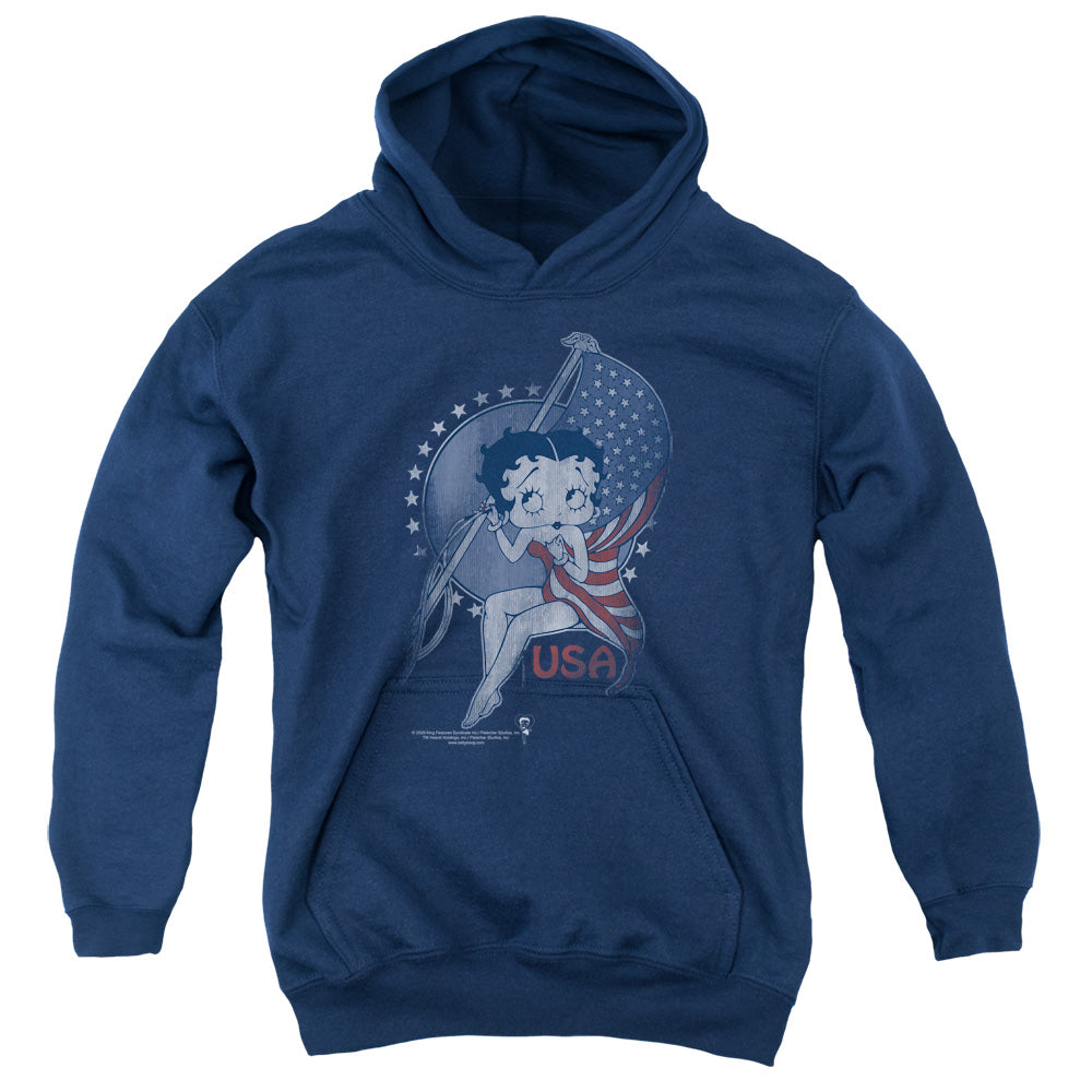 Betty Boop - Proud Betty - Youth Pull-over Hoodie - Navy