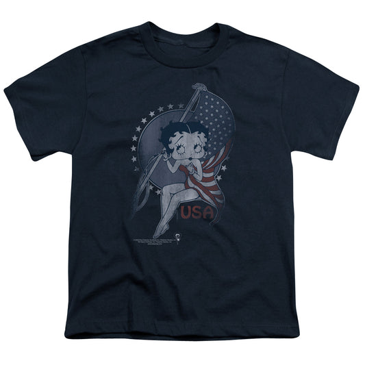 Betty Boop - Proud Betty - Short Sleeve Youth 18/1 - Navy T-shirt