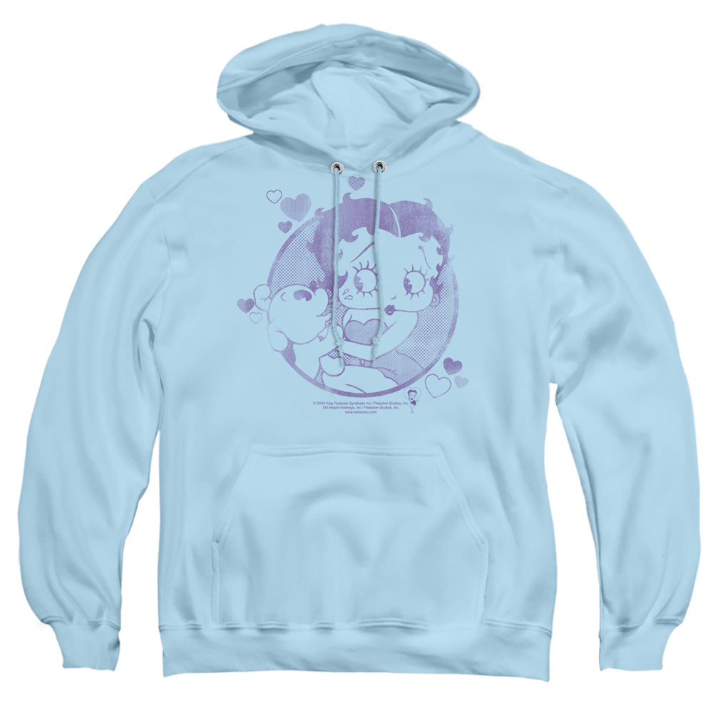 Betty Boop - Perfect Kiss - Adult Pull-over Hoodie - Light Blue