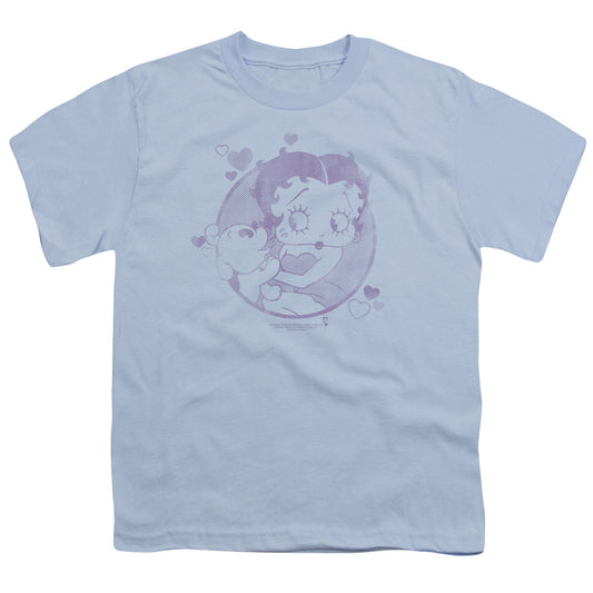 Betty Boop - Perfect Kiss - Short Sleeve Youth 18/1 - Light Blue T-shirt