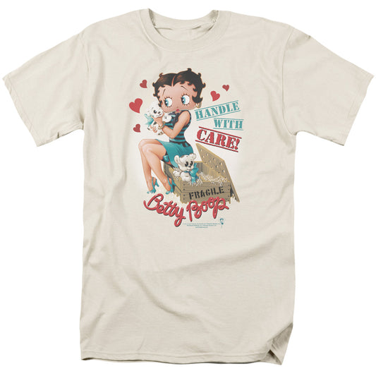 Betty Boop - Handle With Care - Short Sleeve Adult 18/1 - Cream T-shirt