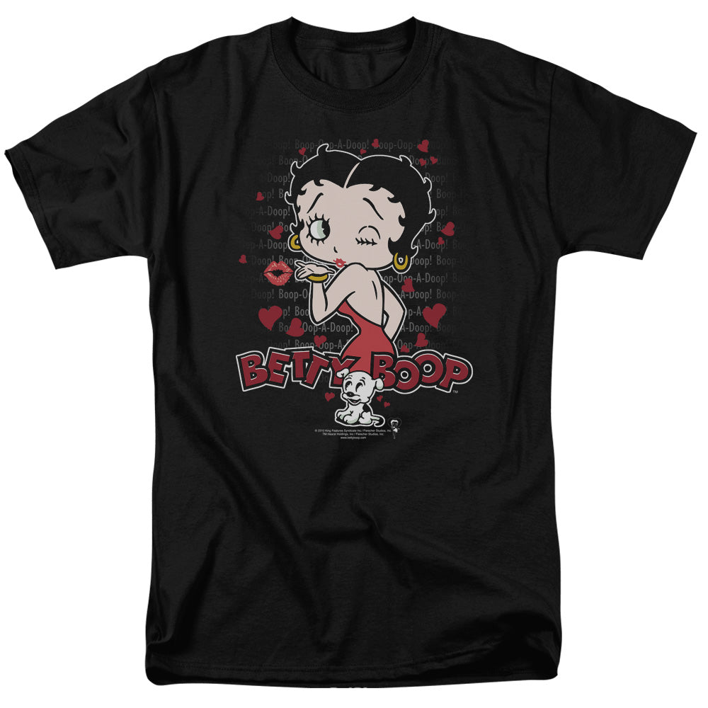 Betty Boop - Classic Kiss - Short Sleeve Adult 18/1 - Black T-shirt