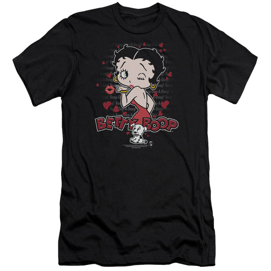 Betty Boop - Classic Kiss-premuim Canvas Adult Slim Fit 30/1 - Black