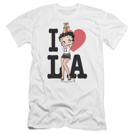 Betty Boop - I Heart La-premuim Canvas Adult Slim Fit 30/1 - White