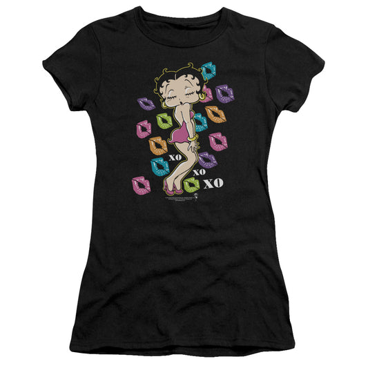 Betty Boop - Tripple Xo - Short Sleeve Junior Sheer - Black T-shirt